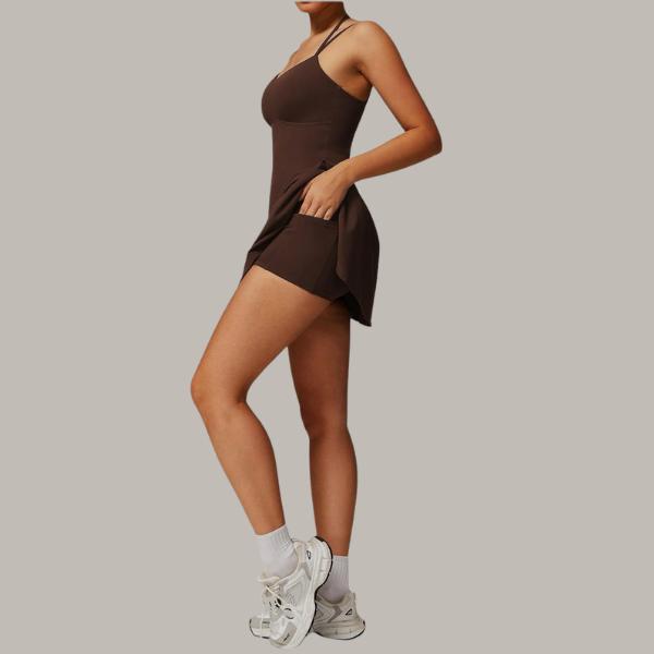 Women's Built-in Bra Workout Dress Adjustable Straps