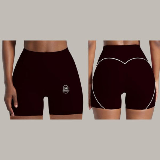 Women's Solid High Waist Sports Shorts, Breathable Comfortable