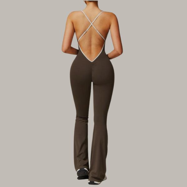 Women's Ruched Flare Leg Jumpsuit