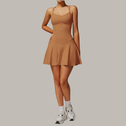 Women's Built-in Bra Workout Dress Adjustable Straps