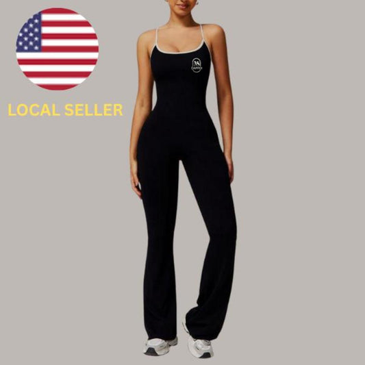 Women's Ruched Flare Leg Jumpsuit