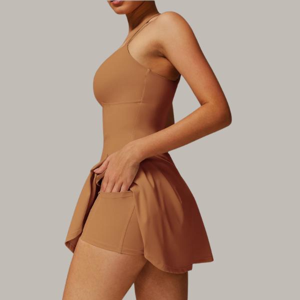 Women's Built-in Bra Workout Dress Adjustable Straps