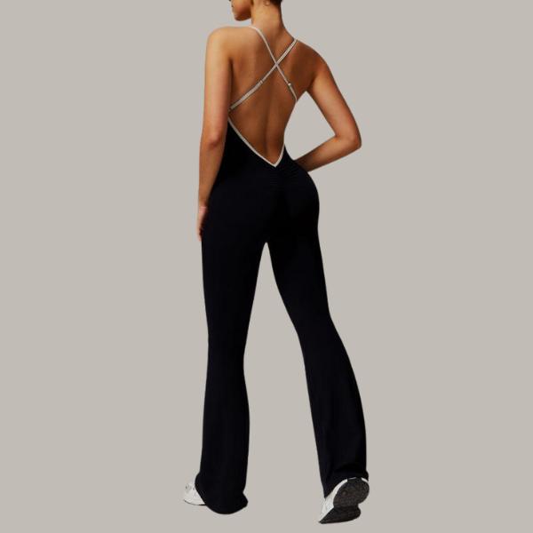 Women's Ruched Flare Leg Jumpsuit