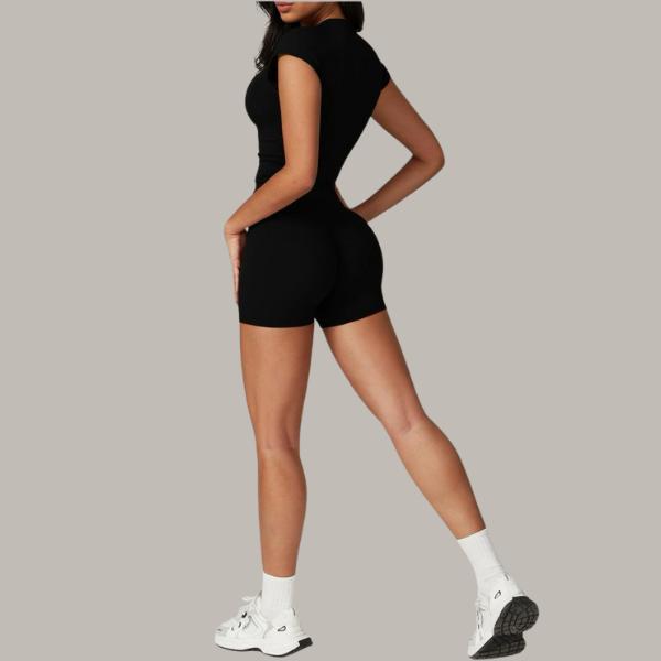 Two-piece Set Women's Solid Crop Top & Skinny Shorts