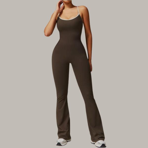 Women's Ruched Flare Leg Jumpsuit